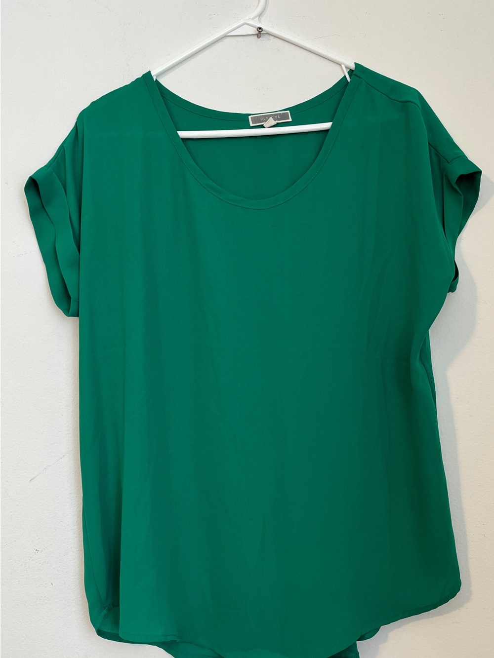 Pleione Teal Green Short-Sleeve Scoop Neck Top size S Lightweight women casual